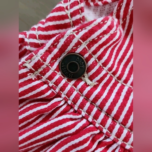 OshKosh B’gosh Baby Red & White Striped Overalls Dress Cotton 18 Month Vestbak - Picture 4 of 10
